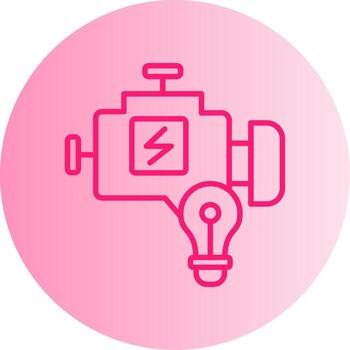 Engine Check Warning Light Gradient Two Tone Circle vector