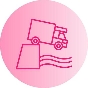 escarpado colina descendencia advertencia degradado dos tono circulo vector