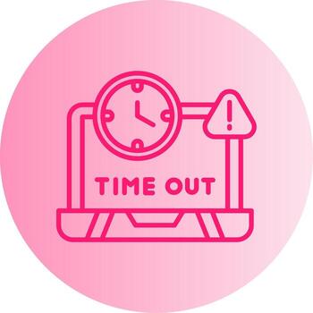 Request Timeout Error Gradient Two Tone Circle vector