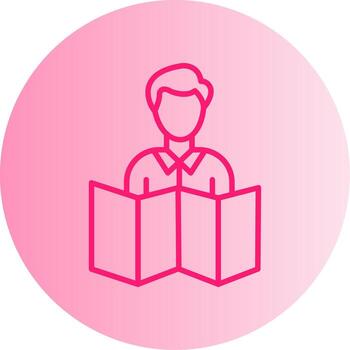 Physical Map Reading Gradient Two Tone Circle vector