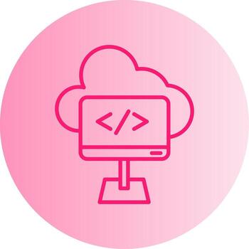 Subscription Based Cloud Application Gradient Two Tone Circle vector