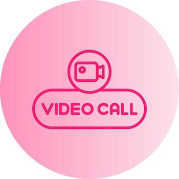 Start Call Button Gradient Two Tone Circle vector
