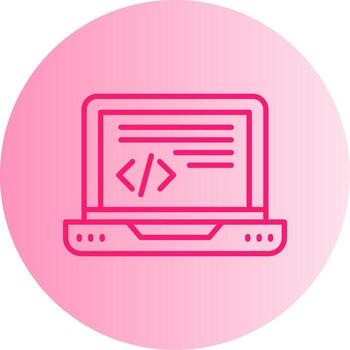 Text Based Code Editor Gradient Two Tone Circle vector