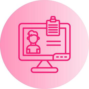 en demanda onglifo aprendizaje curso degradado dos tono circulo vector