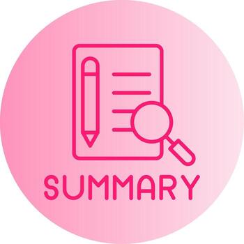 Condensed Summary Overview Gradient Two Tone Circle vector