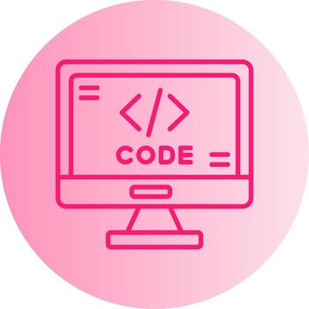 Code Formatting Tool Icon Gradient Two Tone Circle vector