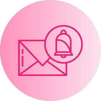 entrante correo electrónico notificación icono degradado dos tono circulo vector
