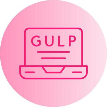 Gulp Task Automation Icon Gradient Two Tone Circle vector