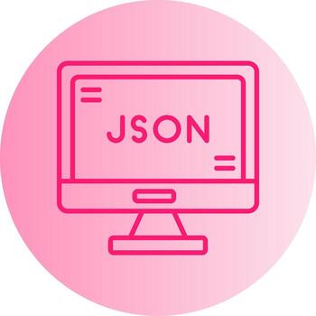 package json File Icon Gradient Two Tone Circle vector