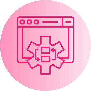 Dependency Tree Diagram Gradient Two Tone Circle vector