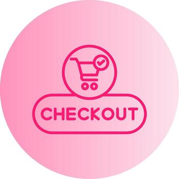 revisa proceso botón degradado dos tono circulo vector