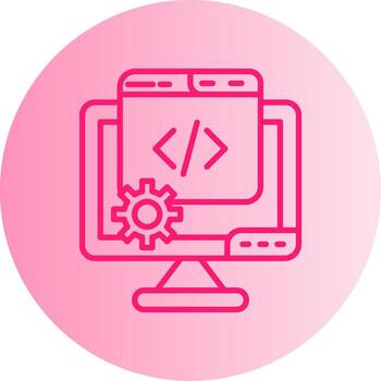 Functional Client Website Development Gradient Two Tone Circle vector