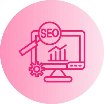 optimizado sitio web seo estrategia degradado dos tono circulo vector