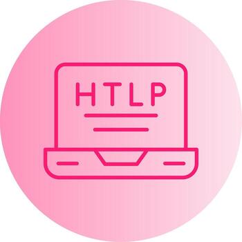 HTTPS Secure URL Symbol Gradient Two Tone Circle vector