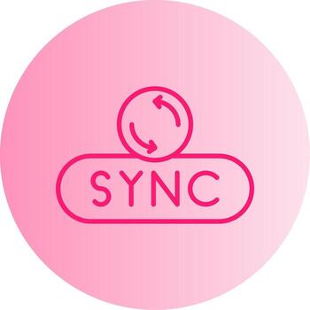 Sync Data Button Gradient Two Tone Circle vector