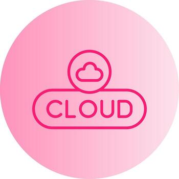 Open Cloud Button Gradient Two Tone Circle vector