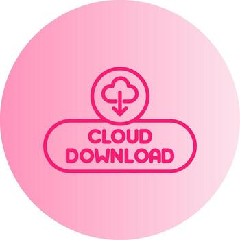 Cloud Download Icon Button Gradient Two Tone Circle vector