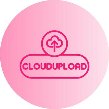 Cloud Upload Icon Button Gradient Two Tone Circle vector