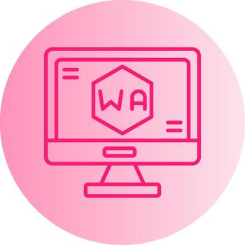 ensamblaje web guión icono degradado dos tono circulo vector