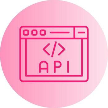 Browser API Function Icon Gradient Two Tone Circle vector