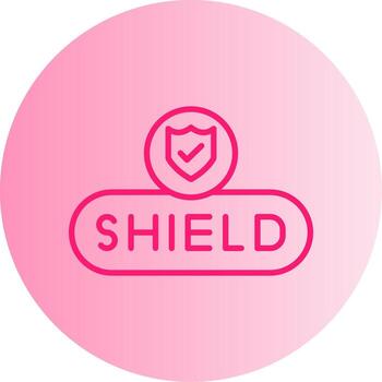 Activate Shield Button Gradient Two Tone Circle vector