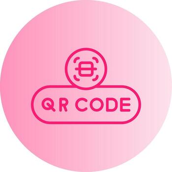 Scan QR Code Button Gradient Two Tone Circle vector