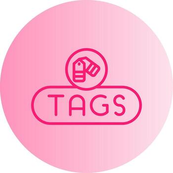Manage Tags Button Gradient Two Tone Circle vector