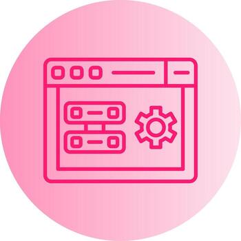 servidor lado representación proceso degradado dos tono circulo vector