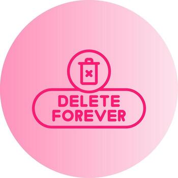 Delete Permanently Button Gradient Two Tone Circle vector