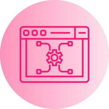 Microservices Network Structure Gradient Two Tone Circle vector