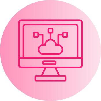 borde informática nodo icono degradado dos tono circulo vector