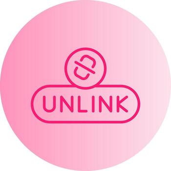 Remove Link Button Gradient Two Tone Circle vector