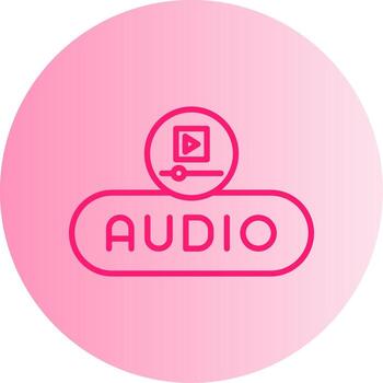 insertar audio botón degradado dos tono circulo vector