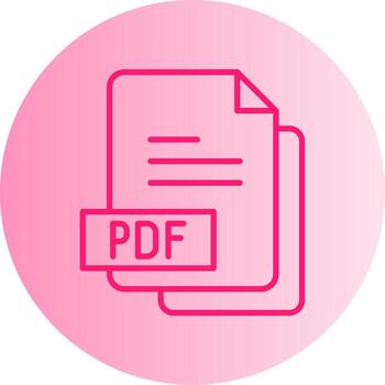 pdf documento archivo degradado doble tono circulo vector
