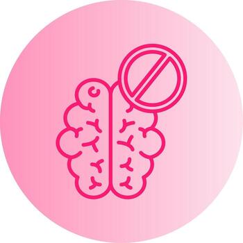 cerebro no trabajando degradado doble tono circulo vector