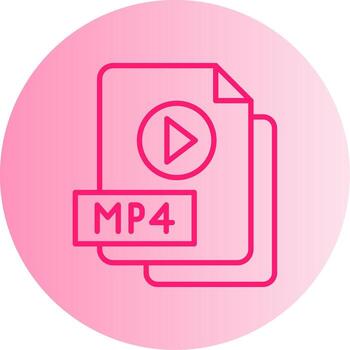 MP4 File Gradient Dual Tone Circle vector