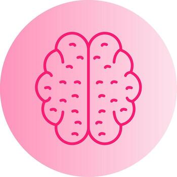 humano cerebro cognitivo función degradado doble tono circulo vector