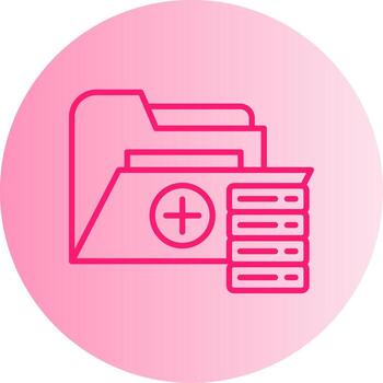 base de datos almacenamiento carpeta degradado doble tono circulo vector