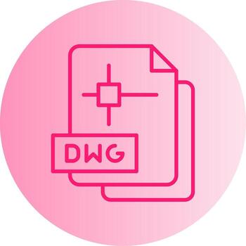 AutoCAD DWG File Gradient Dual Tone Circle vector