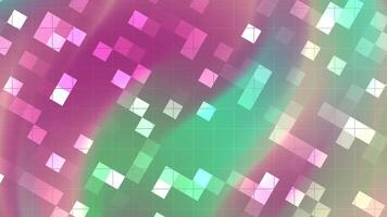 resumos piscar quadrado pixelizada padronizar com colorida quadrados dinamicamente mudança e criando uma futurista, abstrato pano de fundo video