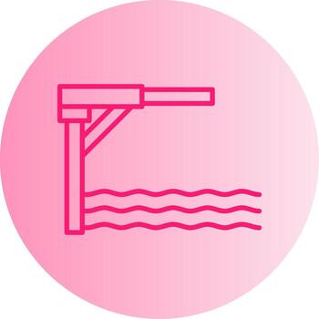 Jumping Springboard Platform Gradient Dual Tone Circle vector