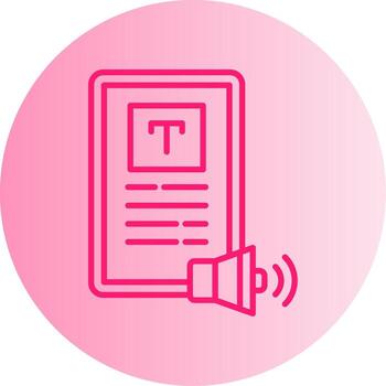 texto a habla dispositivo degradado doble tono circulo vector