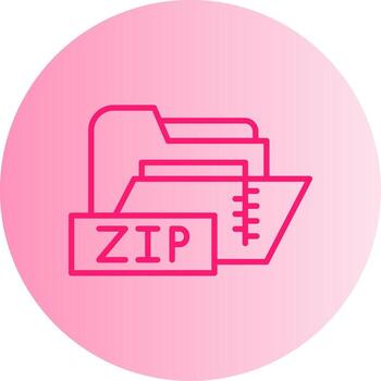 comprimido Código Postal carpeta degradado doble tono circulo vector