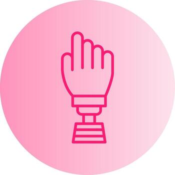 robótico protésico mano degradado doble tono circulo vector