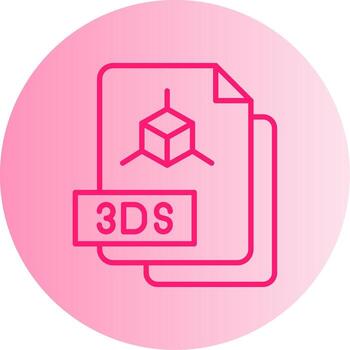 3DS Model File Gradient Dual Tone Circle vector