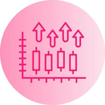 Rising Bar Graph Gradient Dual Tone Circle vector