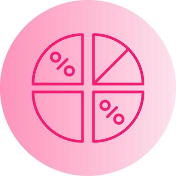 plano tarta gráfico degradado doble tono circulo vector