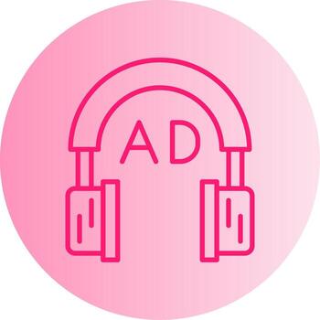 Audio Description Feature Gradient Dual Tone Circle vector