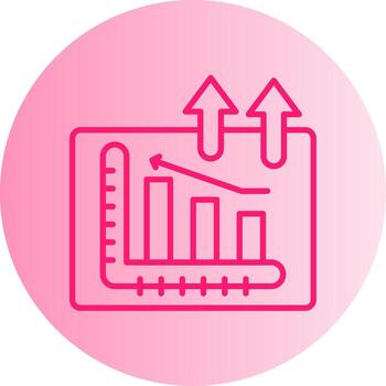 analítico bar grafico degradado doble tono circulo vector