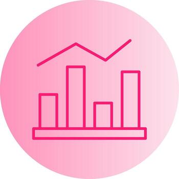 estadístico gráfico gráficos degradado doble tono circulo vector